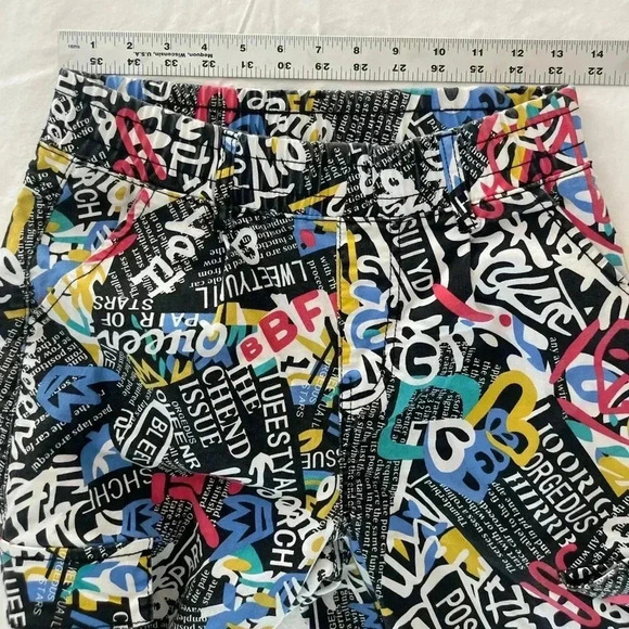 VIP graffiti graphic cargo joggers stretch pull up pant 7/28 streetwear bright - Picture 7 of 10